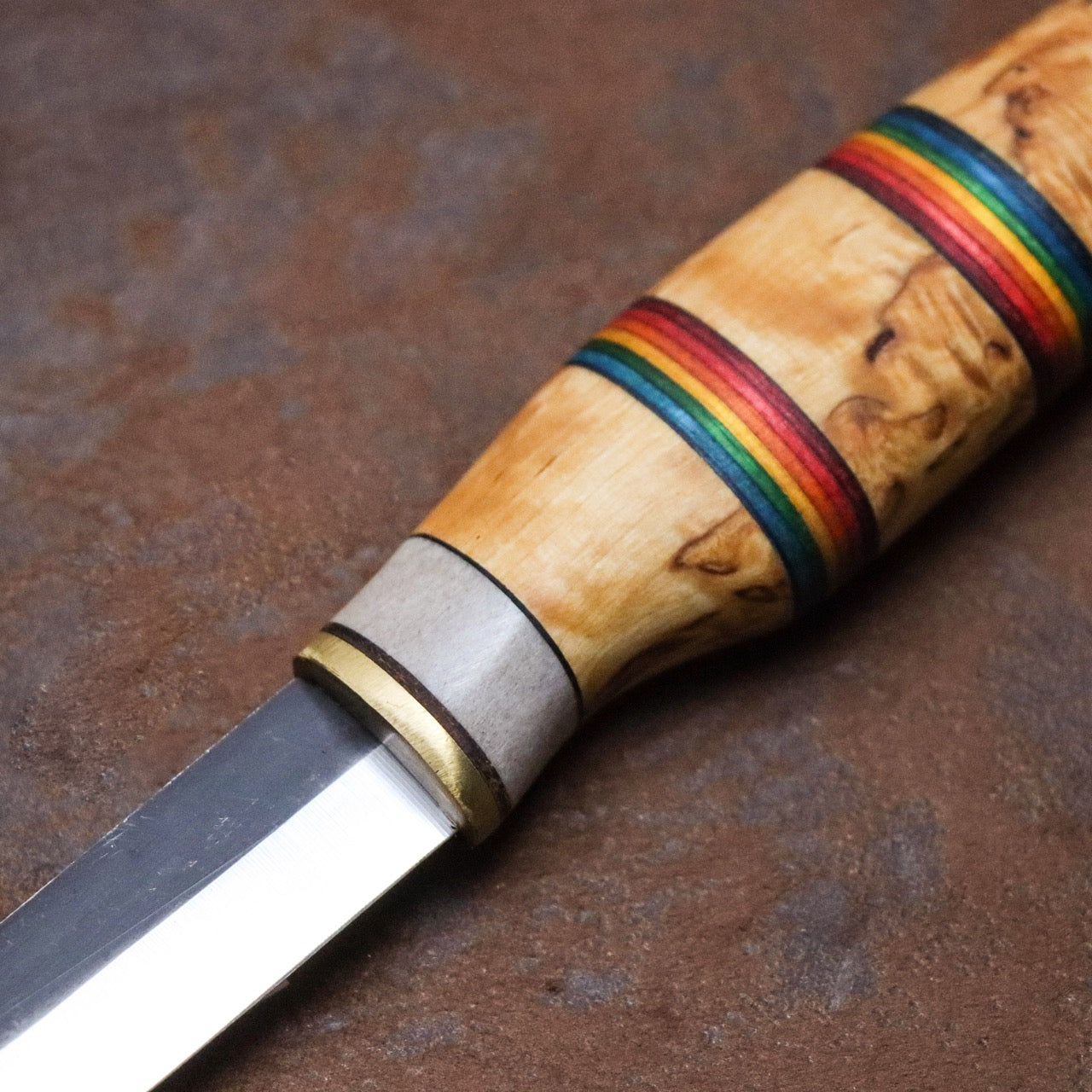 Wood Jewel 芬蘭小獵刀 多色拼接樺木馴鹿角柄