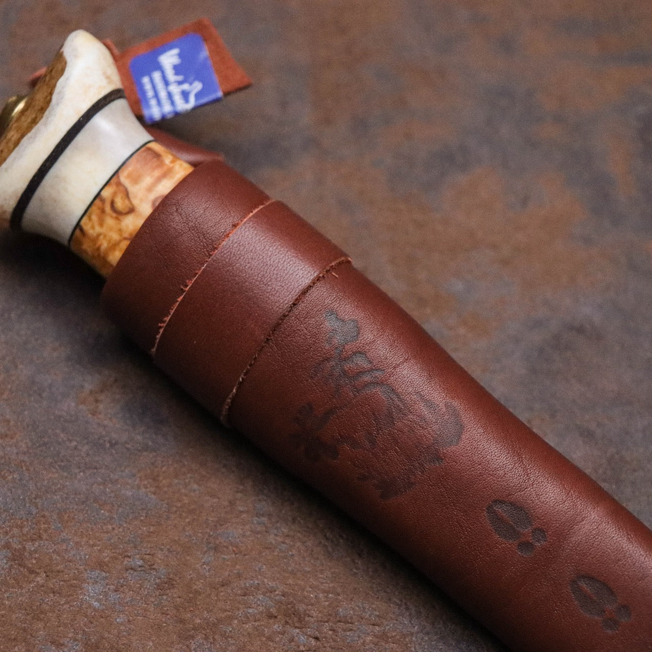 Wood Jewel 芬蘭小獵刀 多色拼接樺木馴鹿角柄