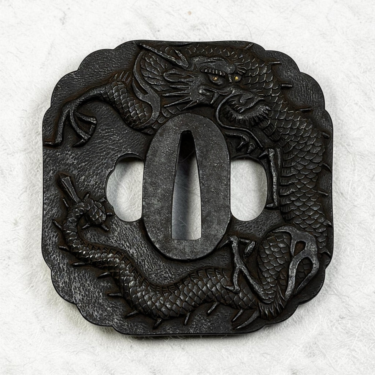 鐔 龍之圖 無銘（水戶）大小一對