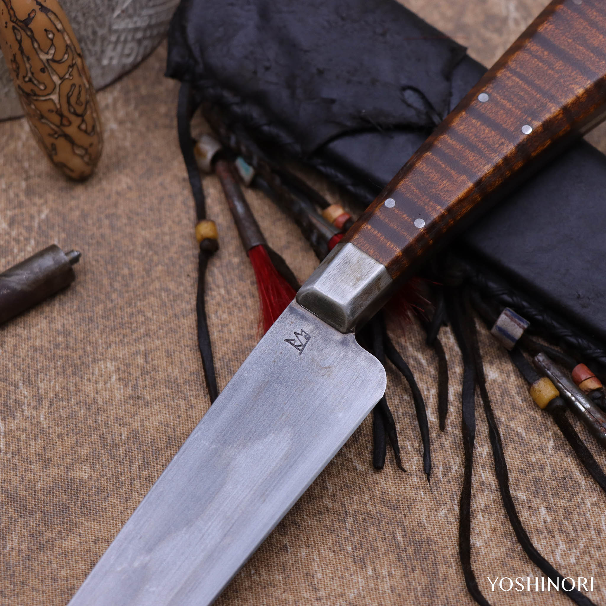 RMC 印地安Petty式小獵刀 美國虎紋楓木柄