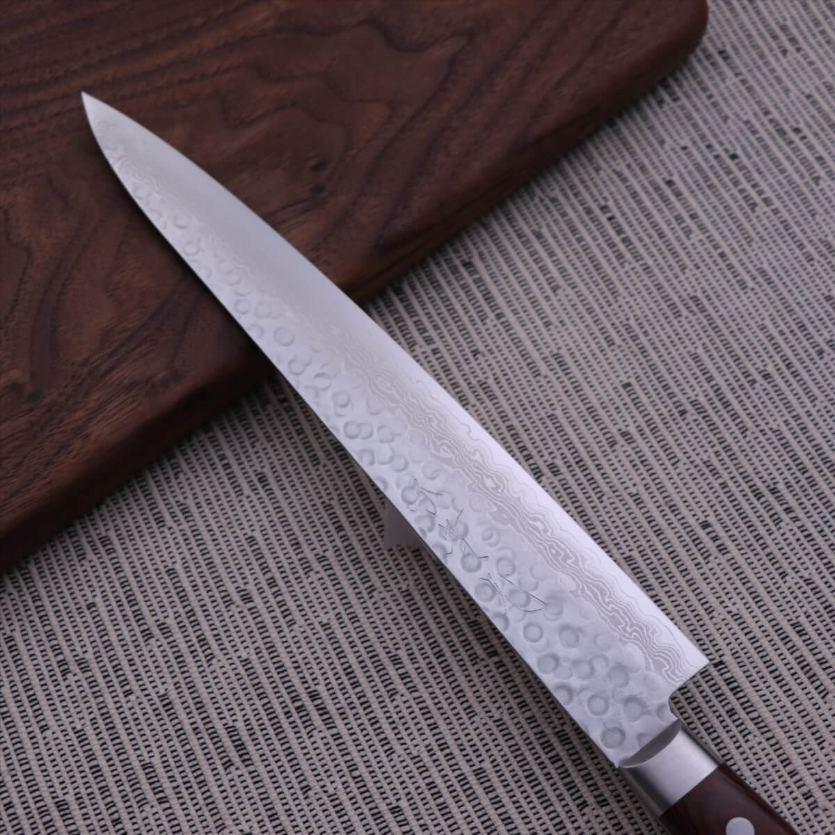 JIKKO Tsuchime Finish VG10 17-layer Damascus Steel Sujihiki