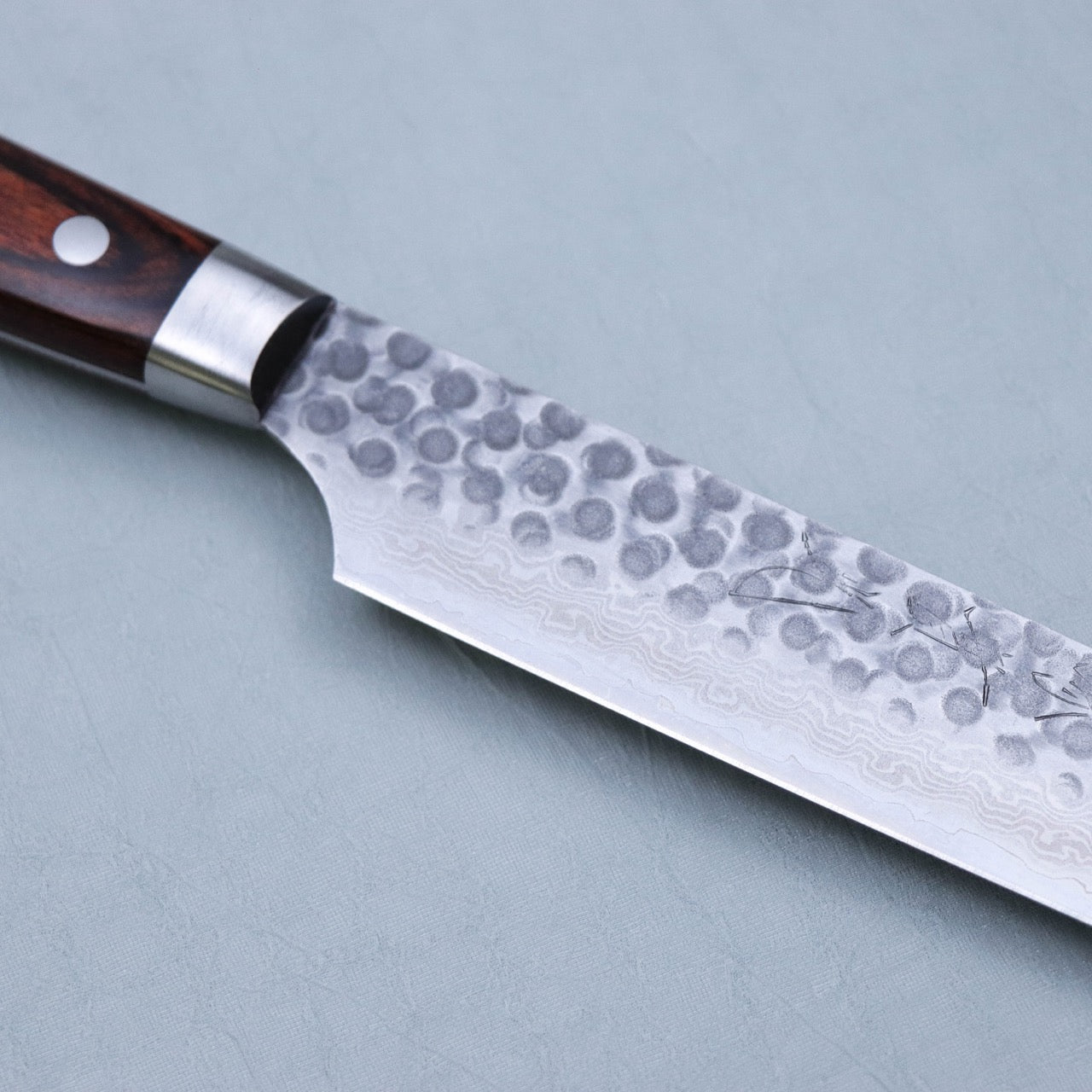 JIKKO Stainless Tsuchime Finish Double-beveled Sakimaru Takohiki