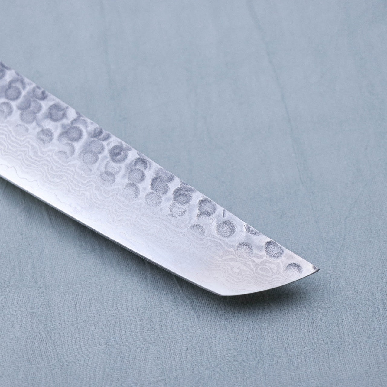 JIKKO Stainless Tsuchime Finish Double-beveled Sakimaru Takohiki