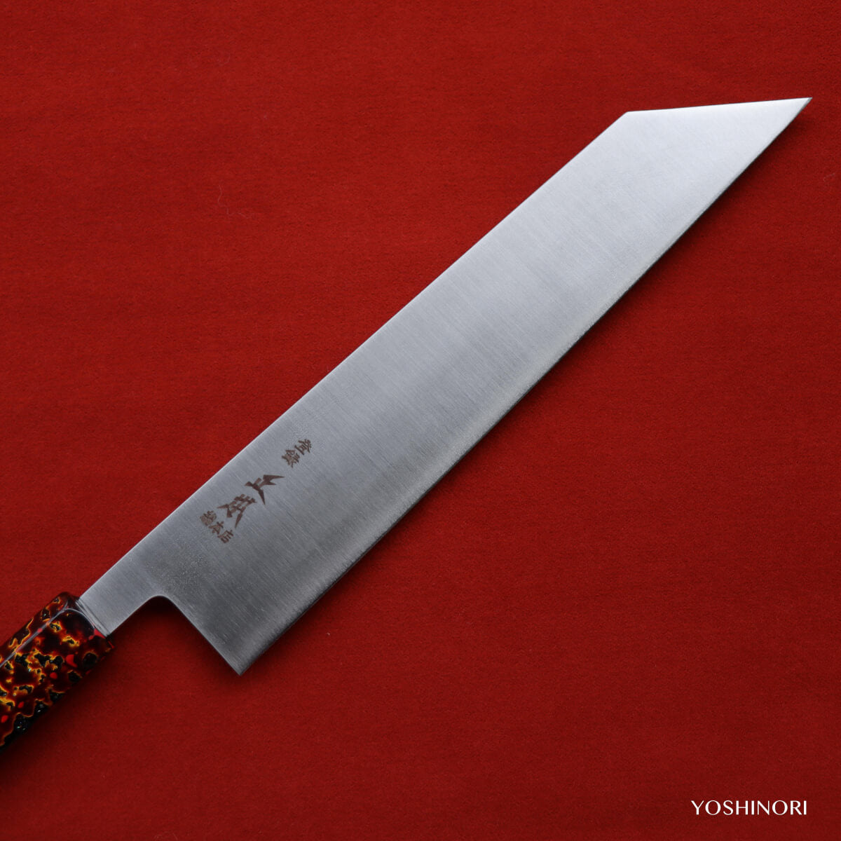 正本 不鏽鉬釩鋼 切付形 菜切款和牛刀 付金漆溜塗鞘