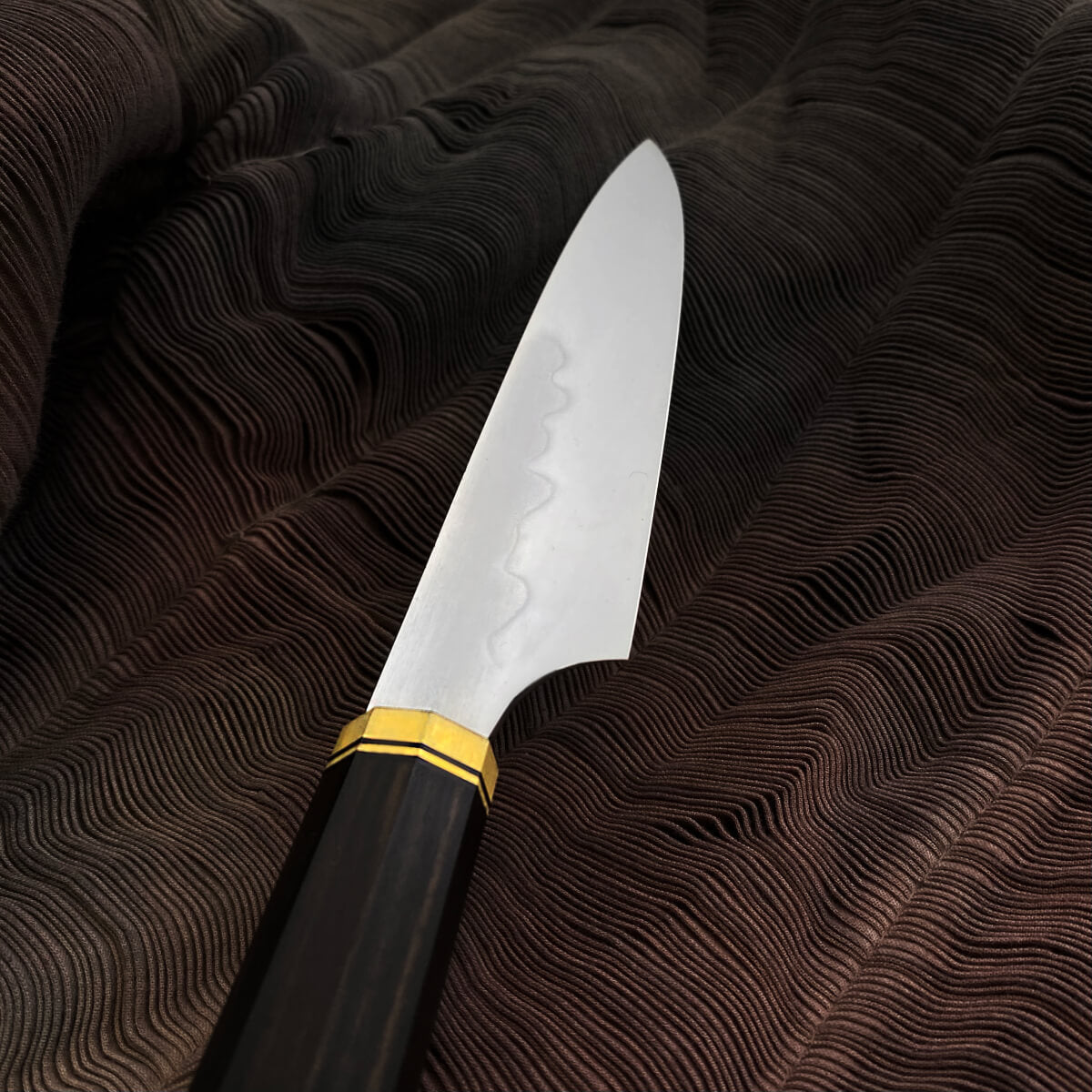 源昭忠 水本燒丁子刃紋出 Petty 黑檀八角柄