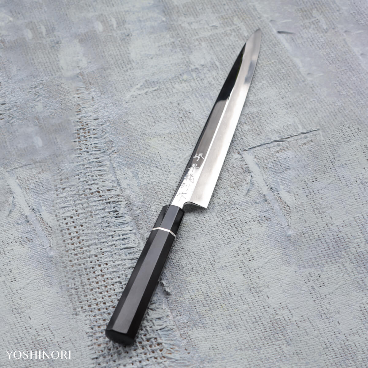 堺昇龍 V金不鏽鋼柳刃包丁 付黒螺鈿本漆塗鞘