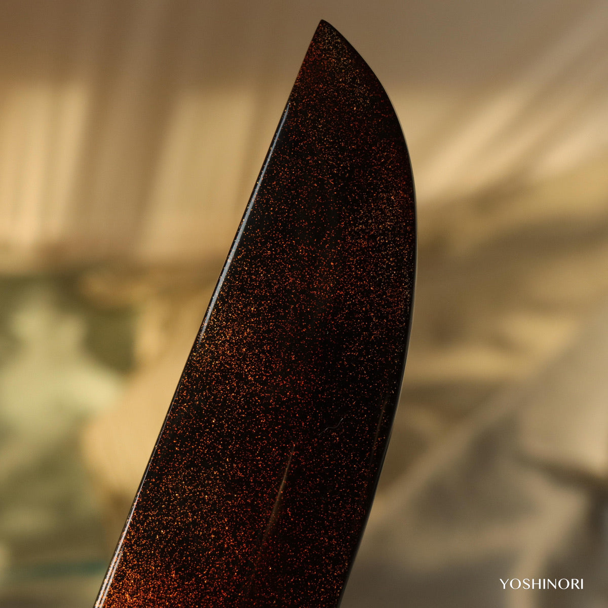 源昭忠 DX青二鋼 水本燒鏡面 「蛙子丁子刃紋」柳刃 付本漆金梨地塗鞘