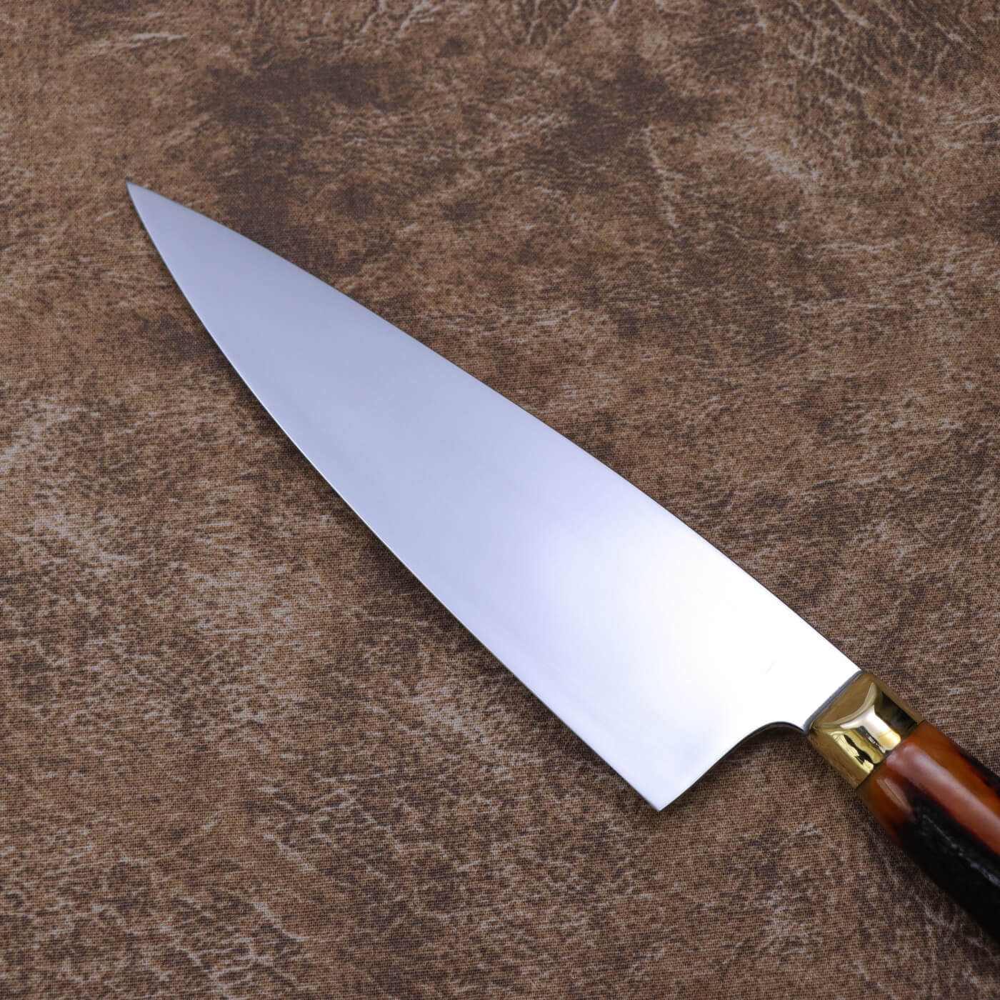 Ed Nichols 奧地利440C不鏽鋼 西班牙式牛刀 琥珀鹿角柄