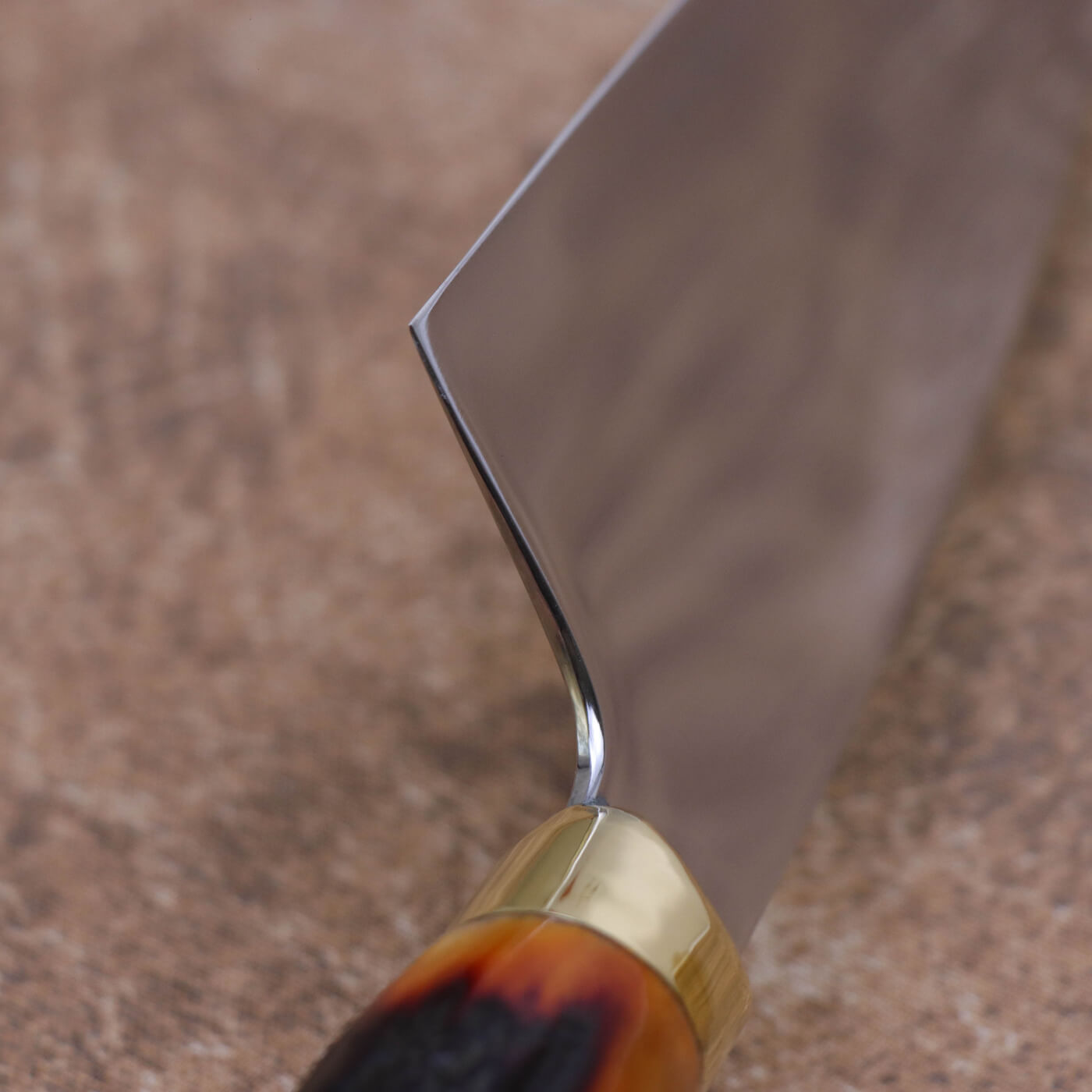 Ed Nichols 奧地利440C不鏽鋼 西班牙式牛刀 琥珀鹿角柄