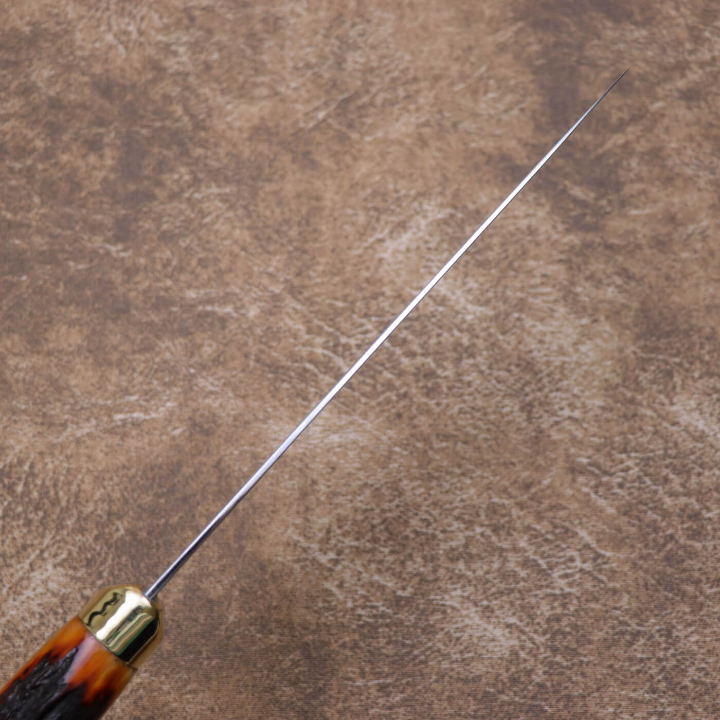 Ed Nichols 奧地利440C不鏽鋼 西班牙式牛刀 琥珀鹿角柄