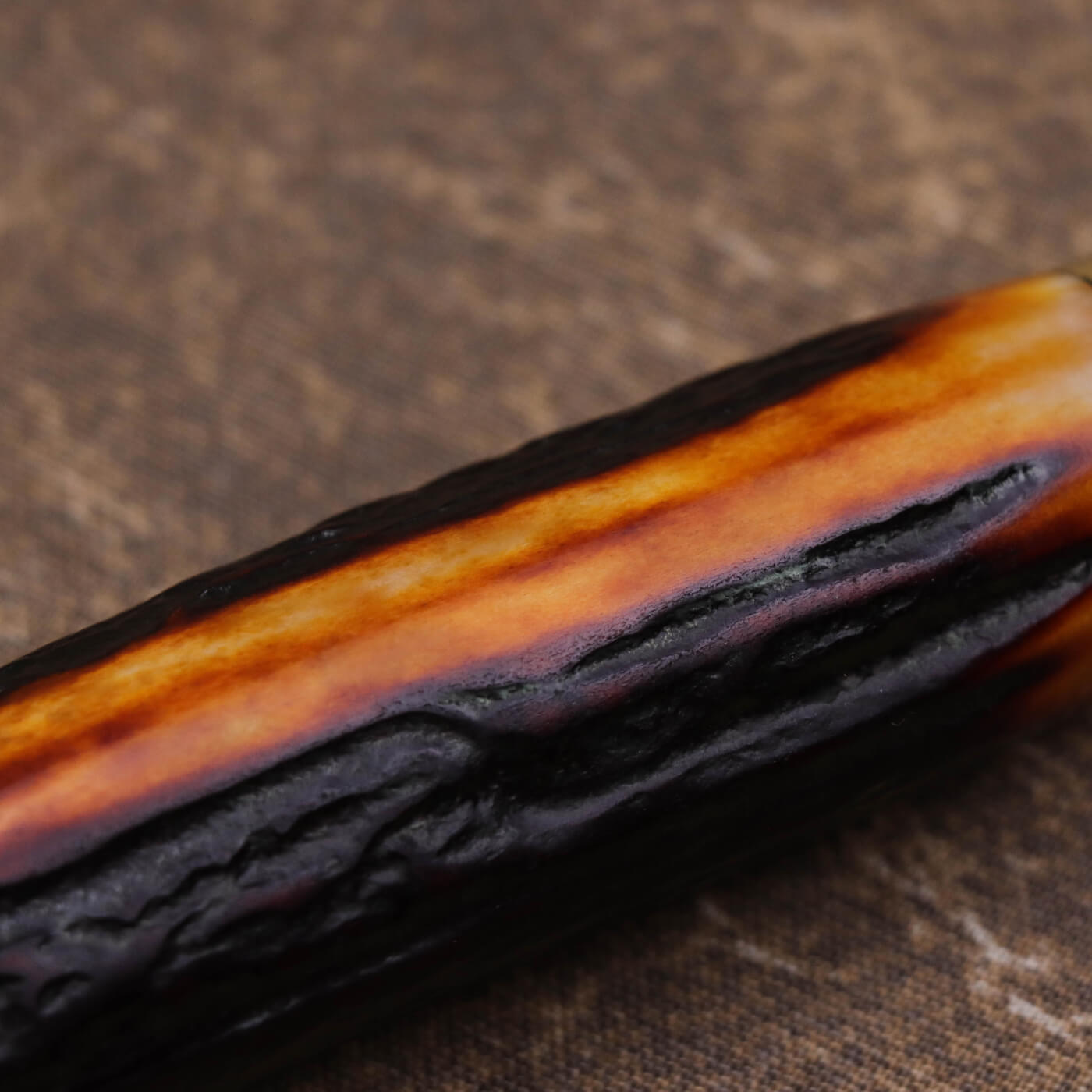 Ed Nichols 奧地利440C不鏽鋼 西班牙式牛刀 琥珀鹿角柄