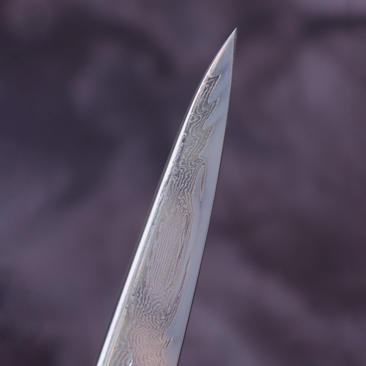 Yoshihiro AUS10 69-Layer Flame Pattern Damascus Stainless Steel Wa-Petty