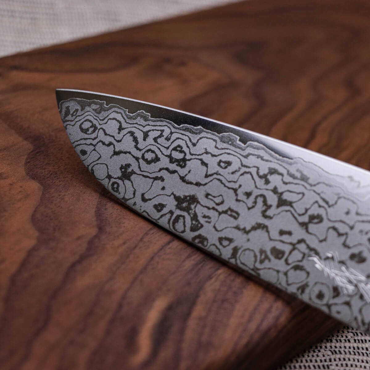 Yoshihiro VG10 17-layer Damascus Steel Santoku Black Pakkawood Handle