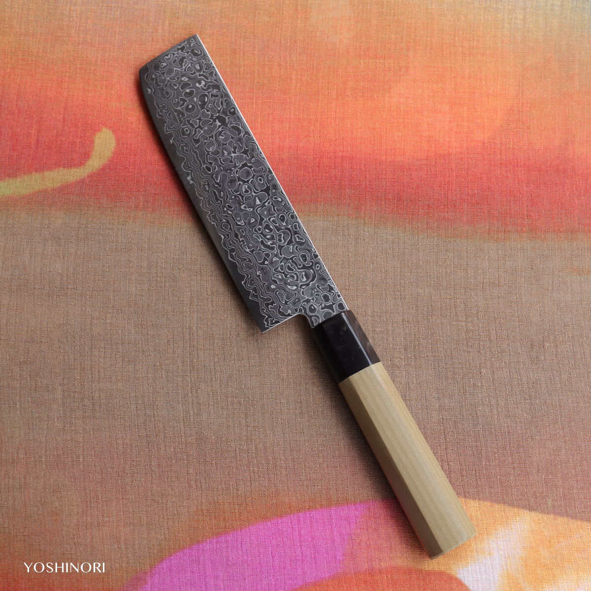 Yoshihiro AUS10 69-Layer Damascus Stainless Steel Wa-Nakiri with Magnolia Handle