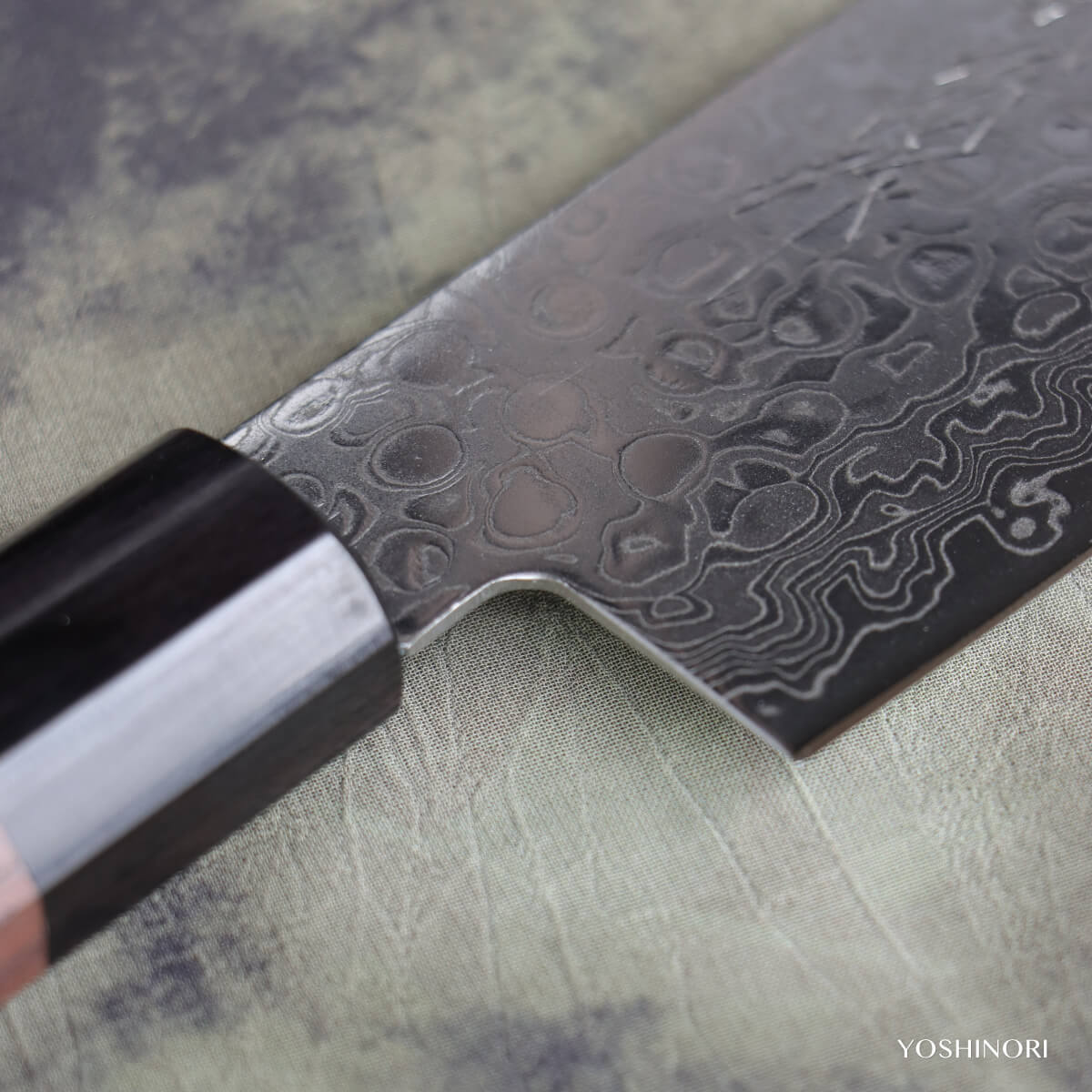 Yoshihiro AUS10 69-Layer Damascus Stainless Steel Wa-Nakiri with Ebony Handle
