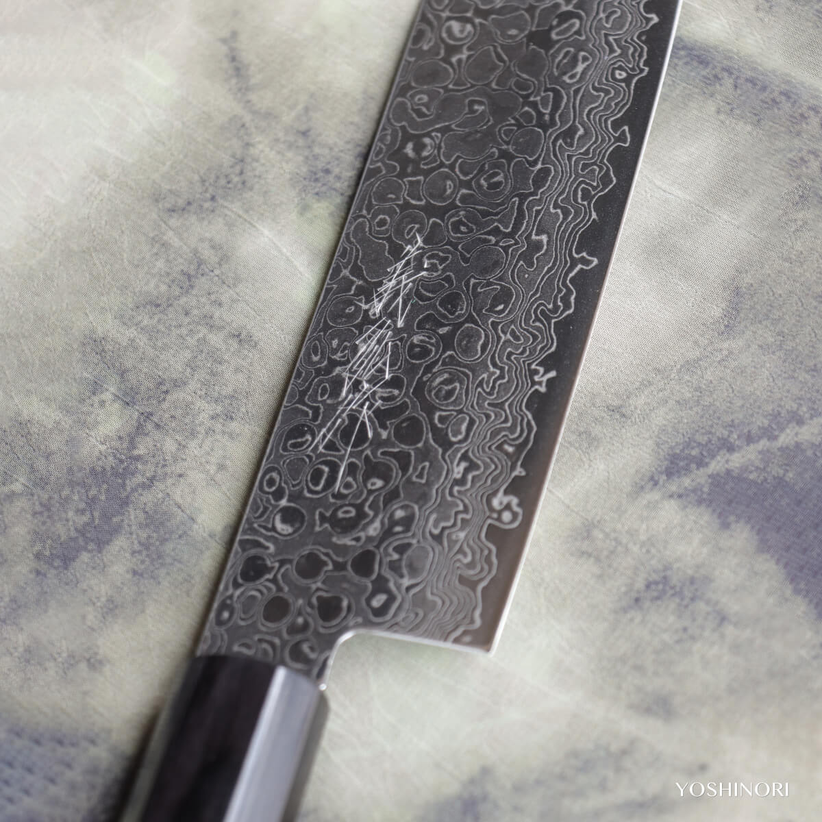Yoshihiro AUS10 69-Layer Damascus Stainless Steel Wa-Nakiri with Ebony Handle