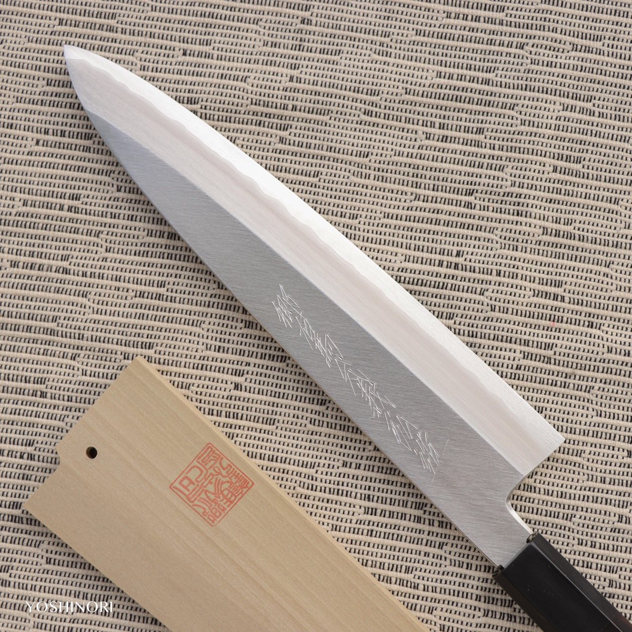 義弘作銀三鋼本霞單刃和牛刀– yanpingknifesword