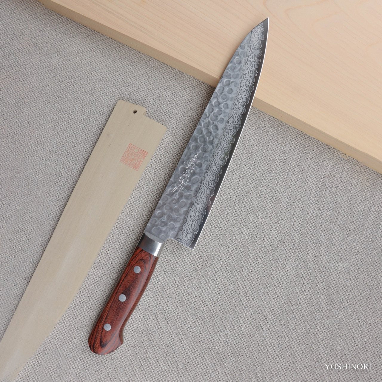 義弘作 VG10 17層大馬士革鋼 槌目 洋牛刀