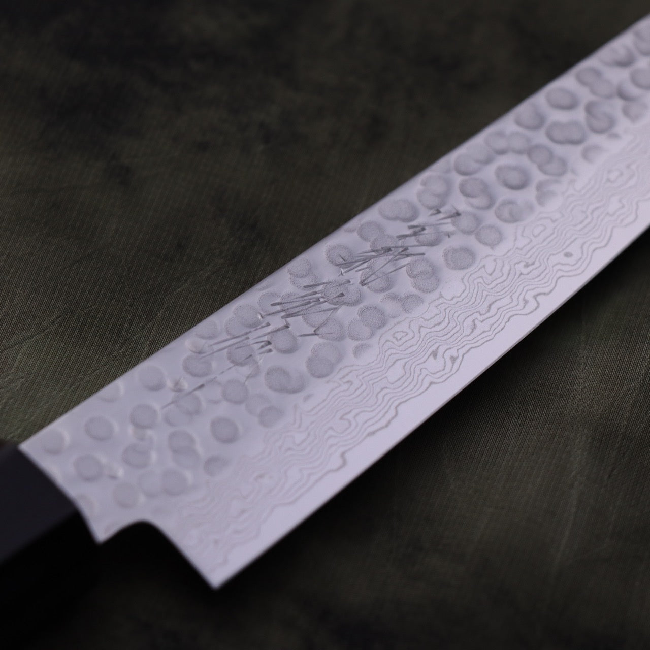 Yoshihiro VG10 45-layer Damascus Steel Tsuchime Finish Petty Mexican Rosewood handle