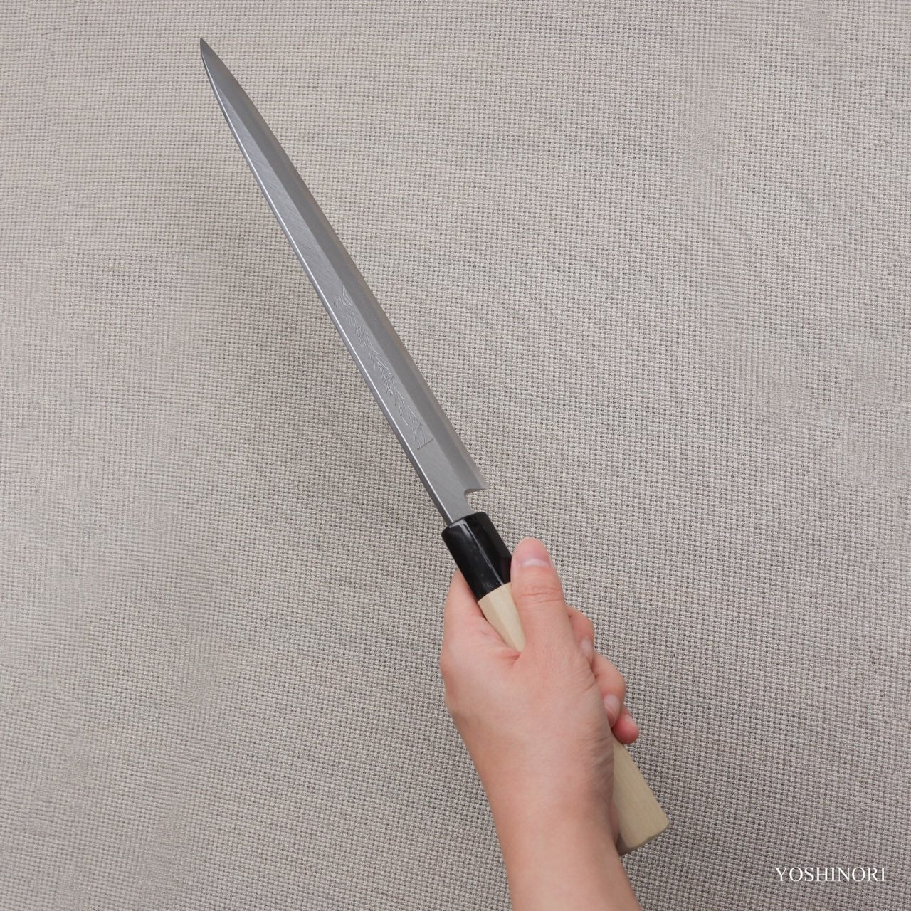 Yoshihiro White #2 Steel Hon-Kasumi Yanagi with Magnolia Wood Handle