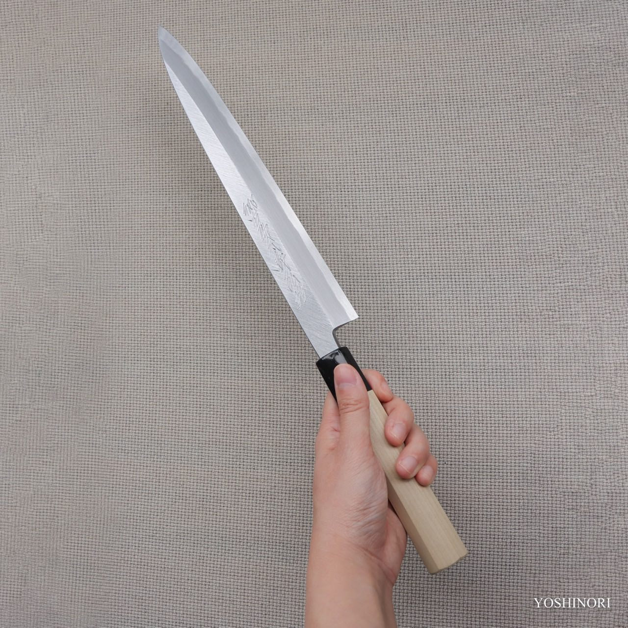 Yoshihiro White #2 Steel Hon-Kasumi Yanagi with Magnolia Wood Handle
