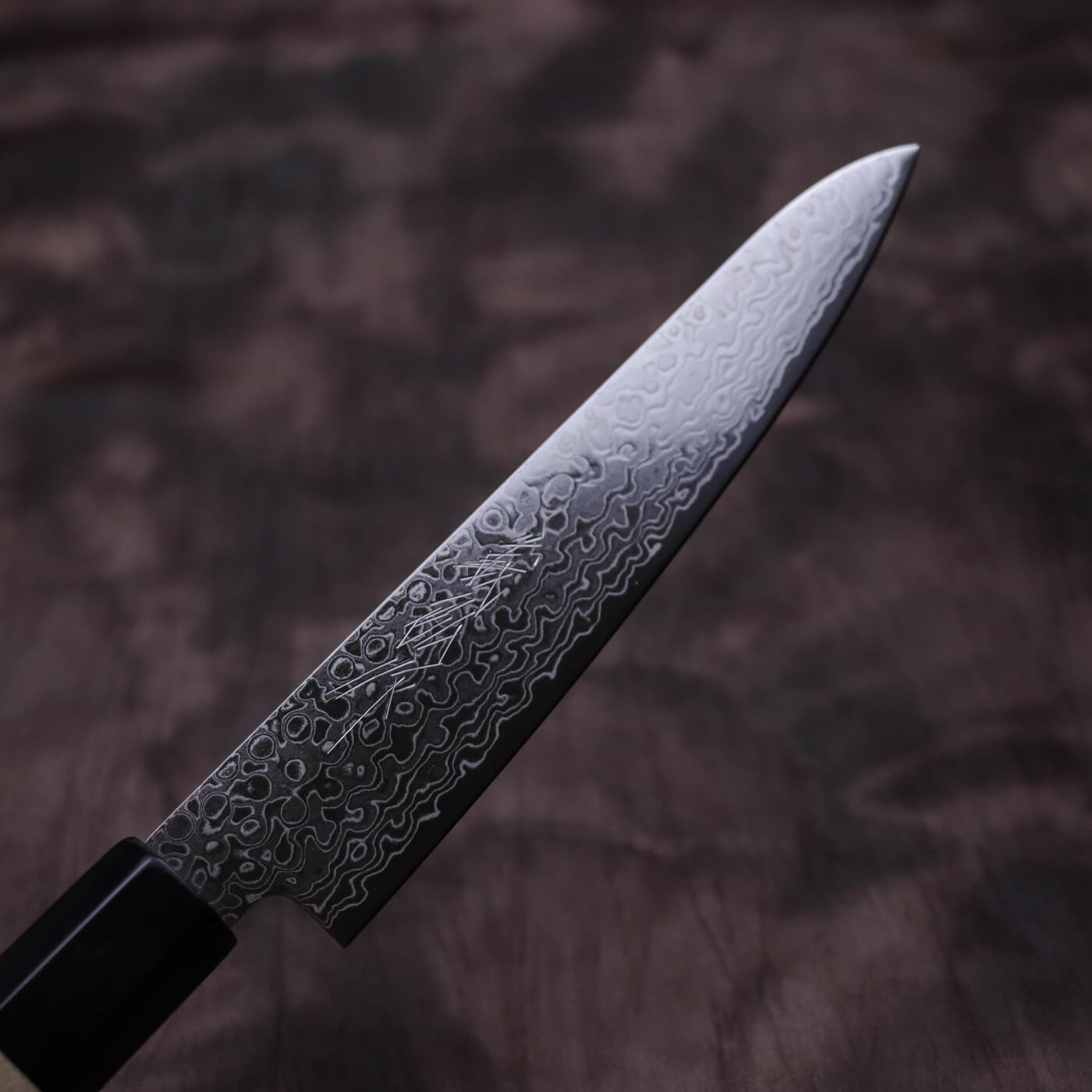 Yoshihiro AUS10 69-Layer Wave Pattern Damascus Stainless Steel Wa-Petty