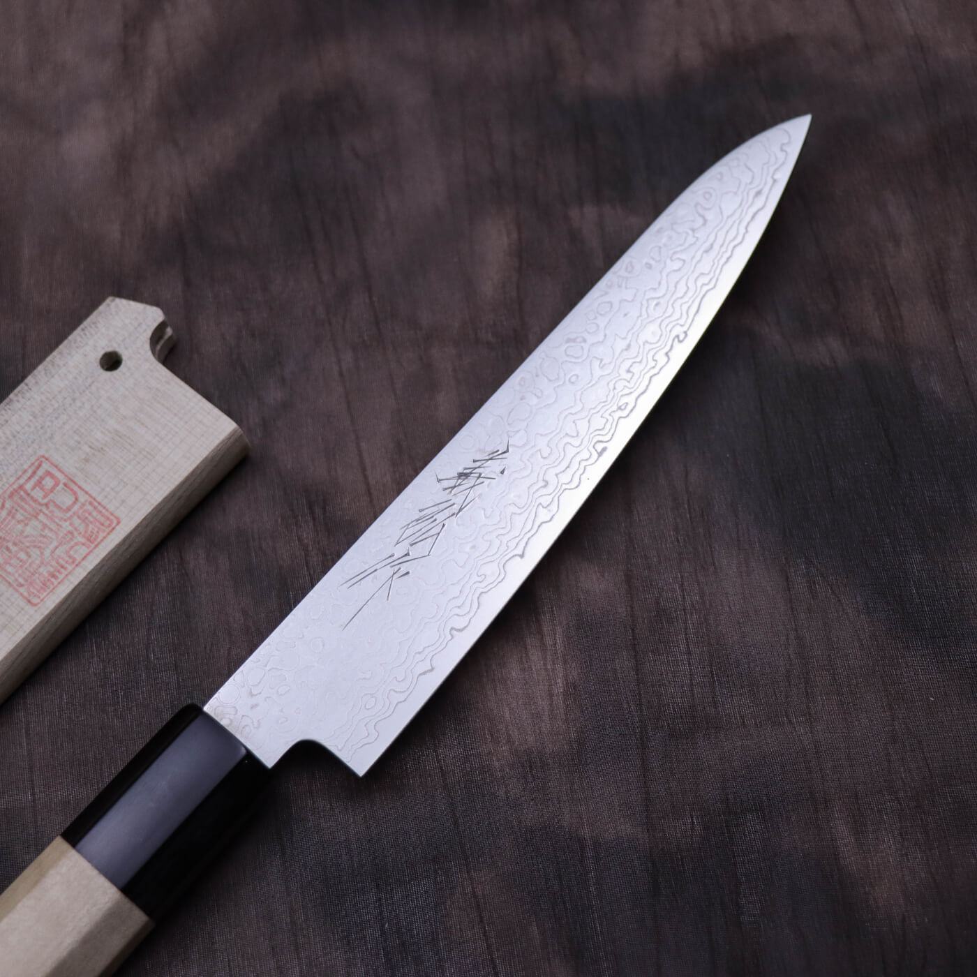 Yoshihiro AUS10 69-Layer Wave Pattern Damascus Stainless Steel Wa-Petty