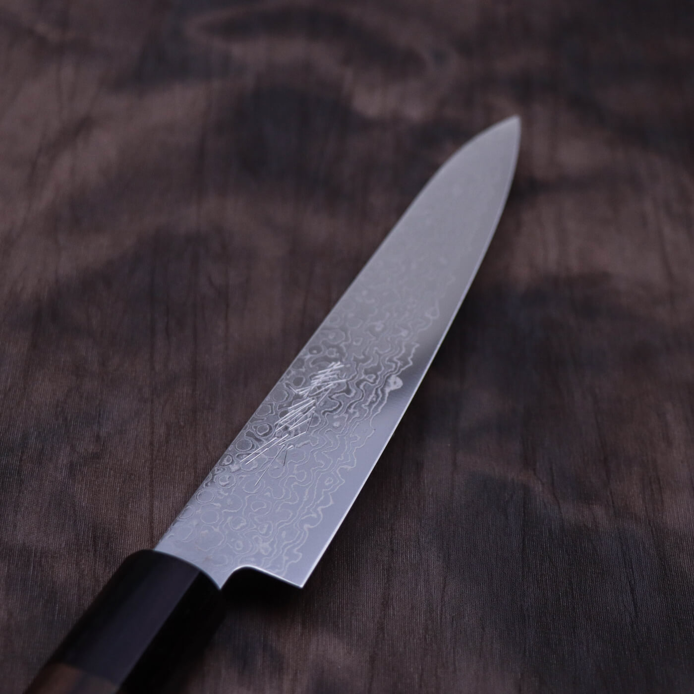 Yoshihiro AUS10 69-Layer Wave Pattern Damascus Stainless Steel Wa-Petty with Shitan Handle