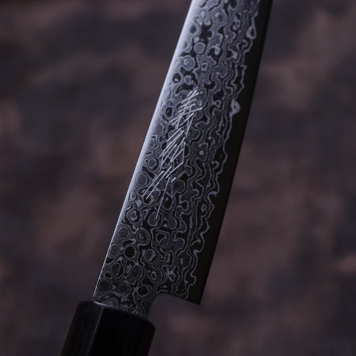 Yoshihiro AUS10 69-Layer Wave Pattern Damascus Stainless Steel Wa-Petty with Shitan Handle