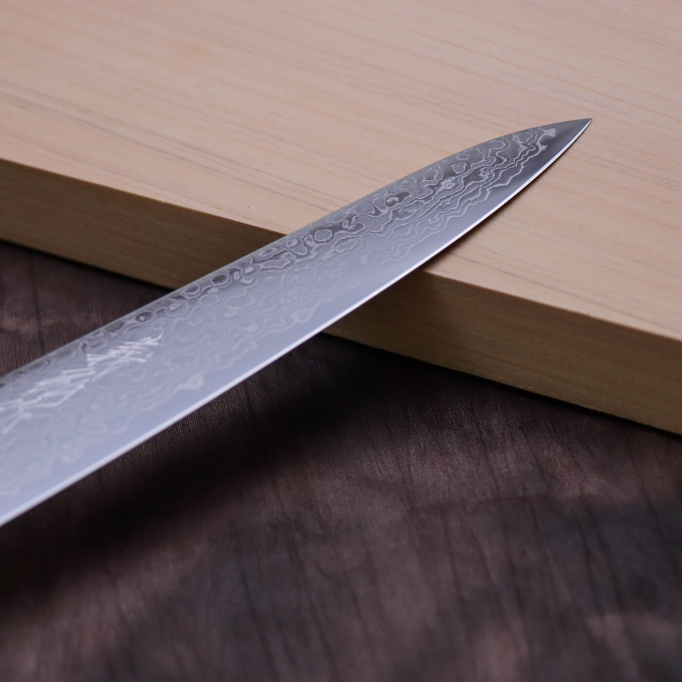 Yoshihiro AUS10 69-Layer Wave Pattern Damascus Stainless Steel Wa-Petty with Shitan Handle