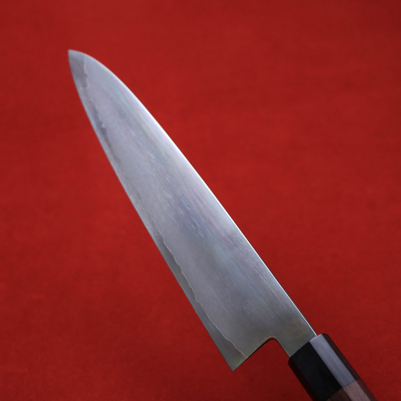 義弘作 銀三 本霞和牛刀 紫檀八角柄