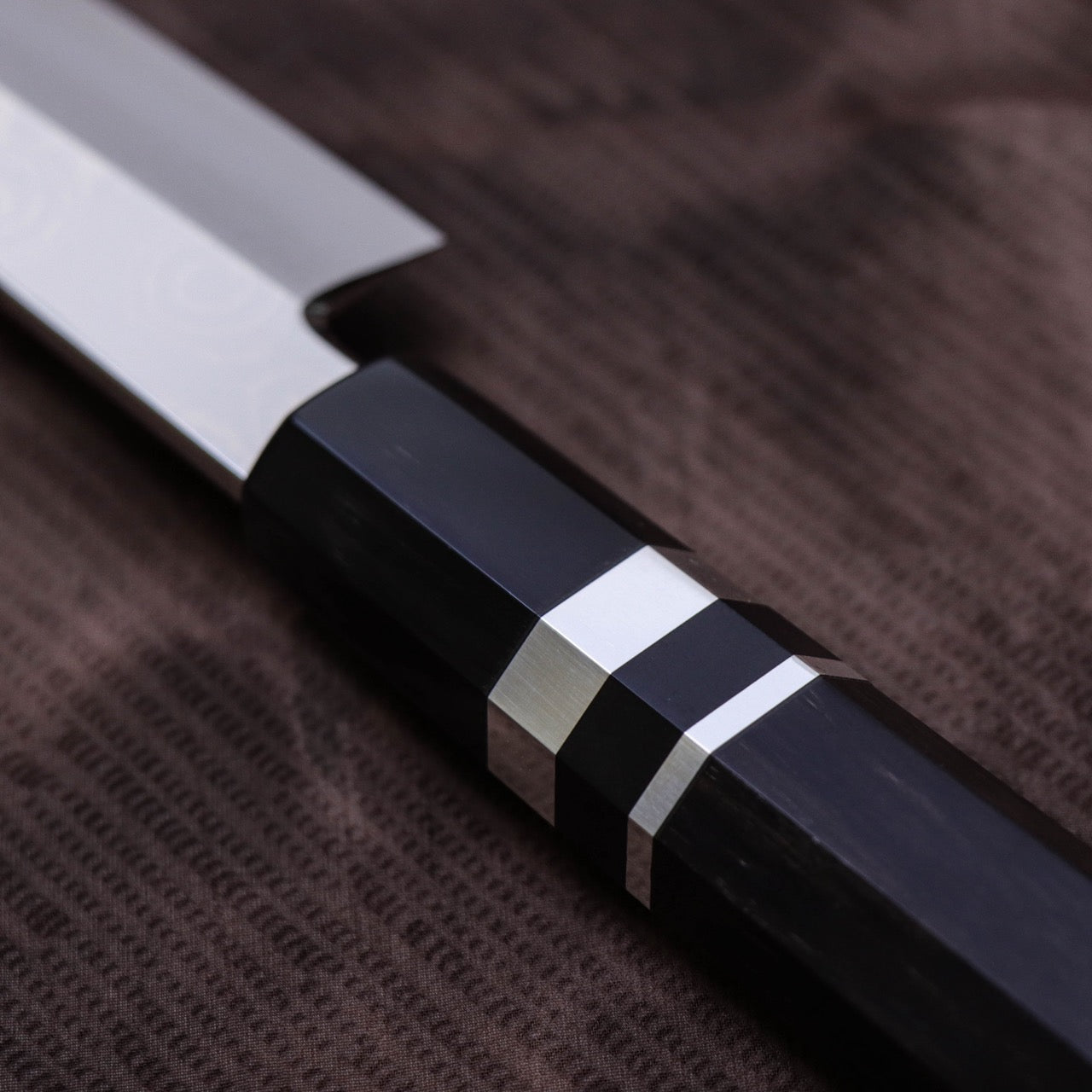 Shoji Silver #3 Suminagashi Mirror Finish Curved Blade Sakimaru Takohiki