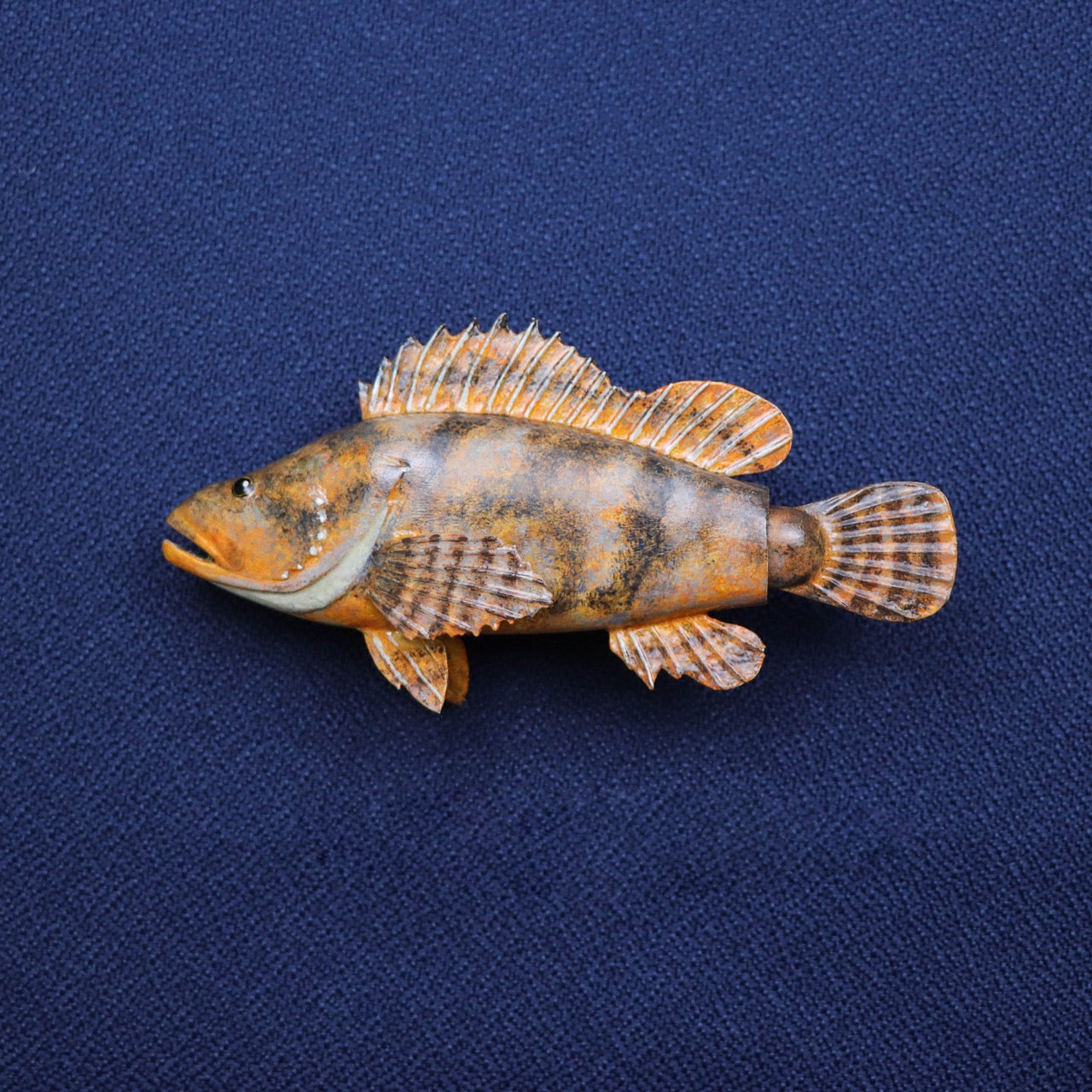 黑澤次夫 老虎石斑造型 拆信萬用小刀