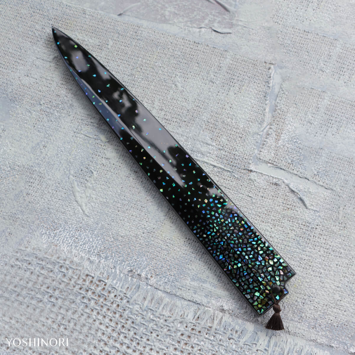 堺昇龍 V金不鏽鋼柳刃包丁 付黒螺鈿本漆塗鞘