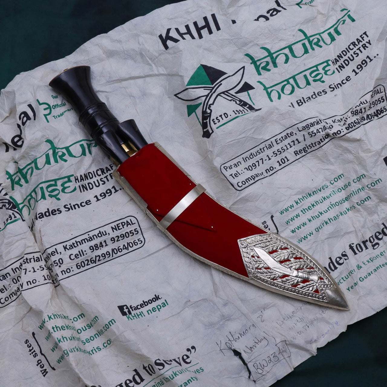 Khukuri House 手工鍛造 廓爾喀雕龍彎刀 銀製雕刻刀鞘