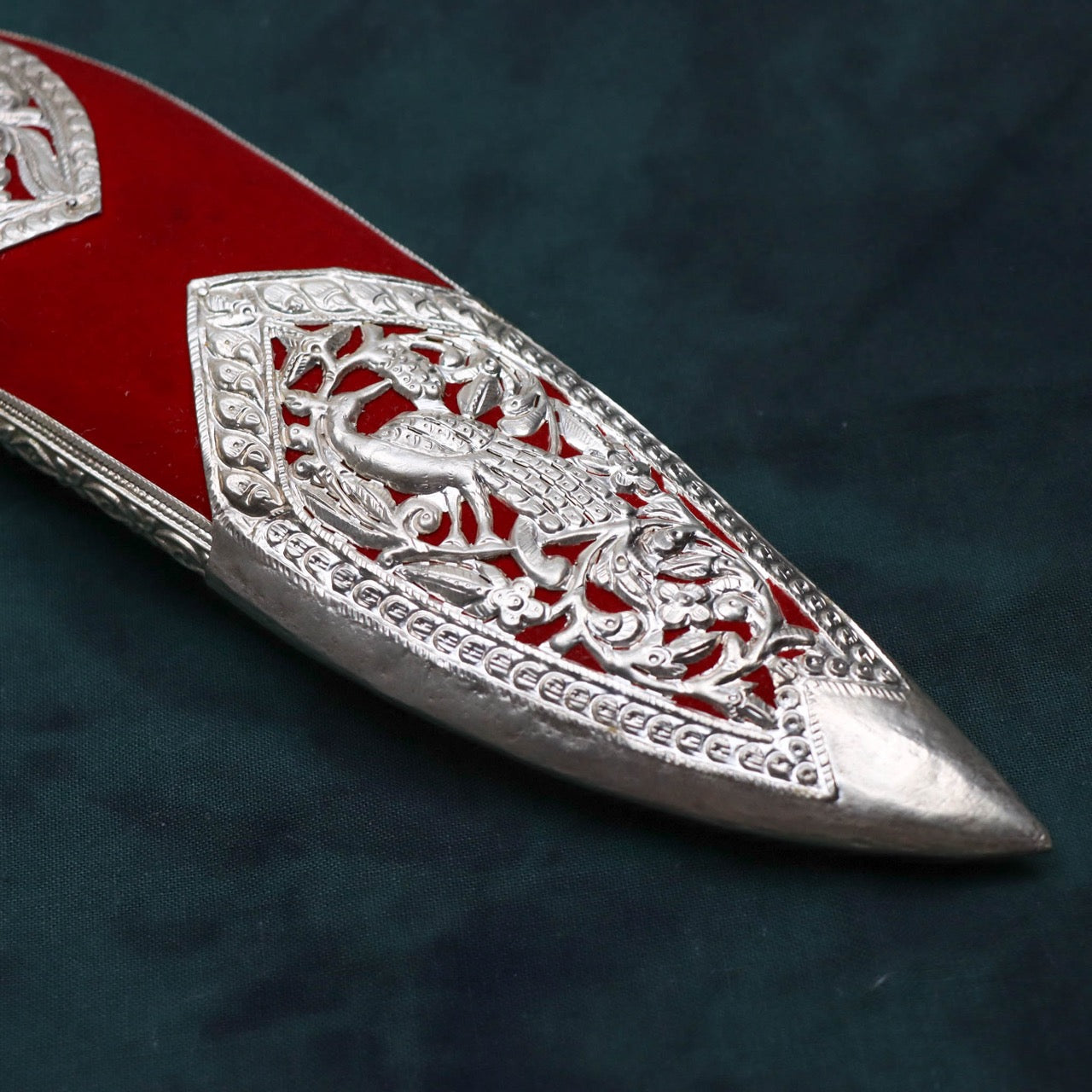 Khukuri House 手工鍛造 廓爾喀雕龍彎刀 銀製雕刻刀鞘