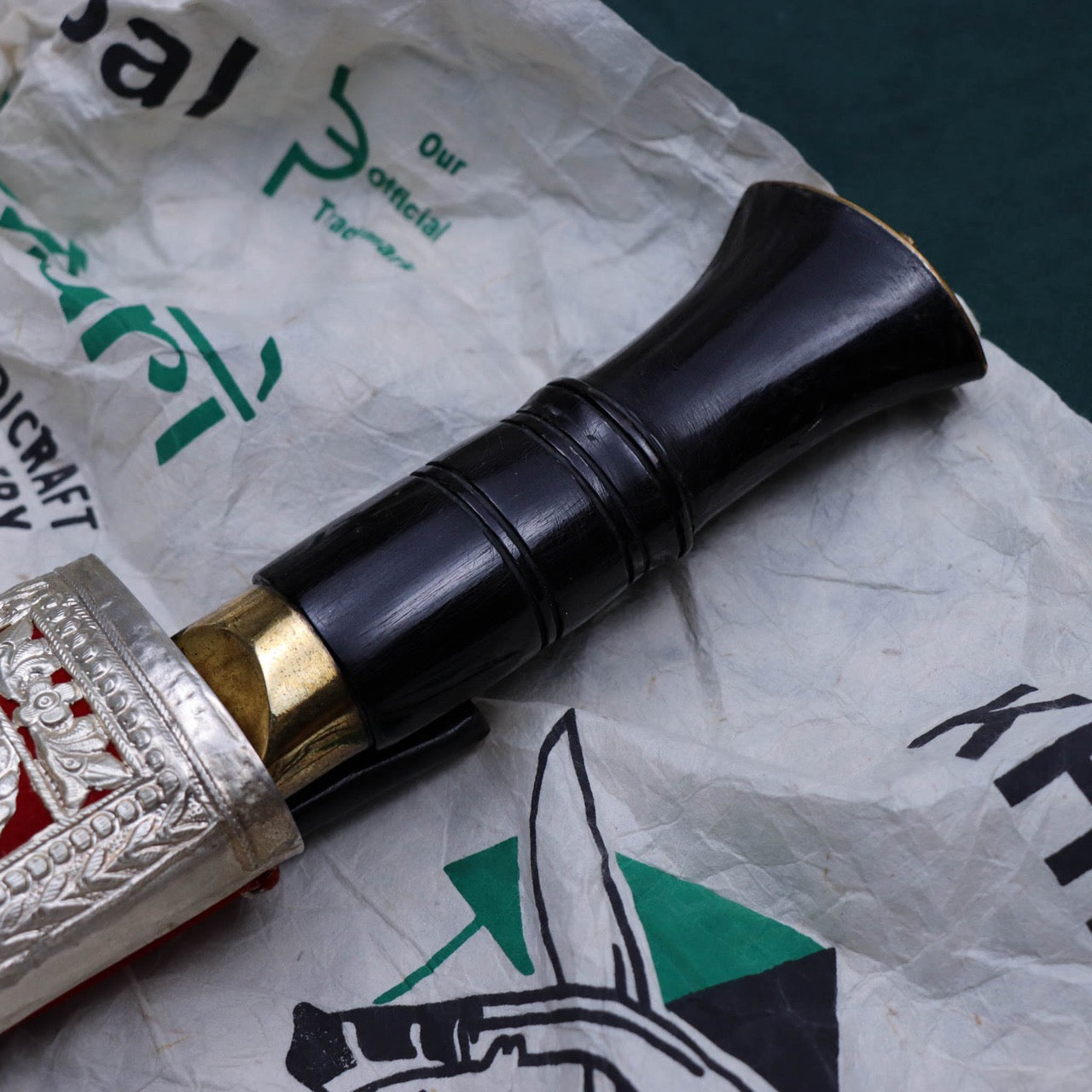 Khukuri House 手工鍛造 廓爾喀雕龍彎刀 銀製雕刻刀鞘