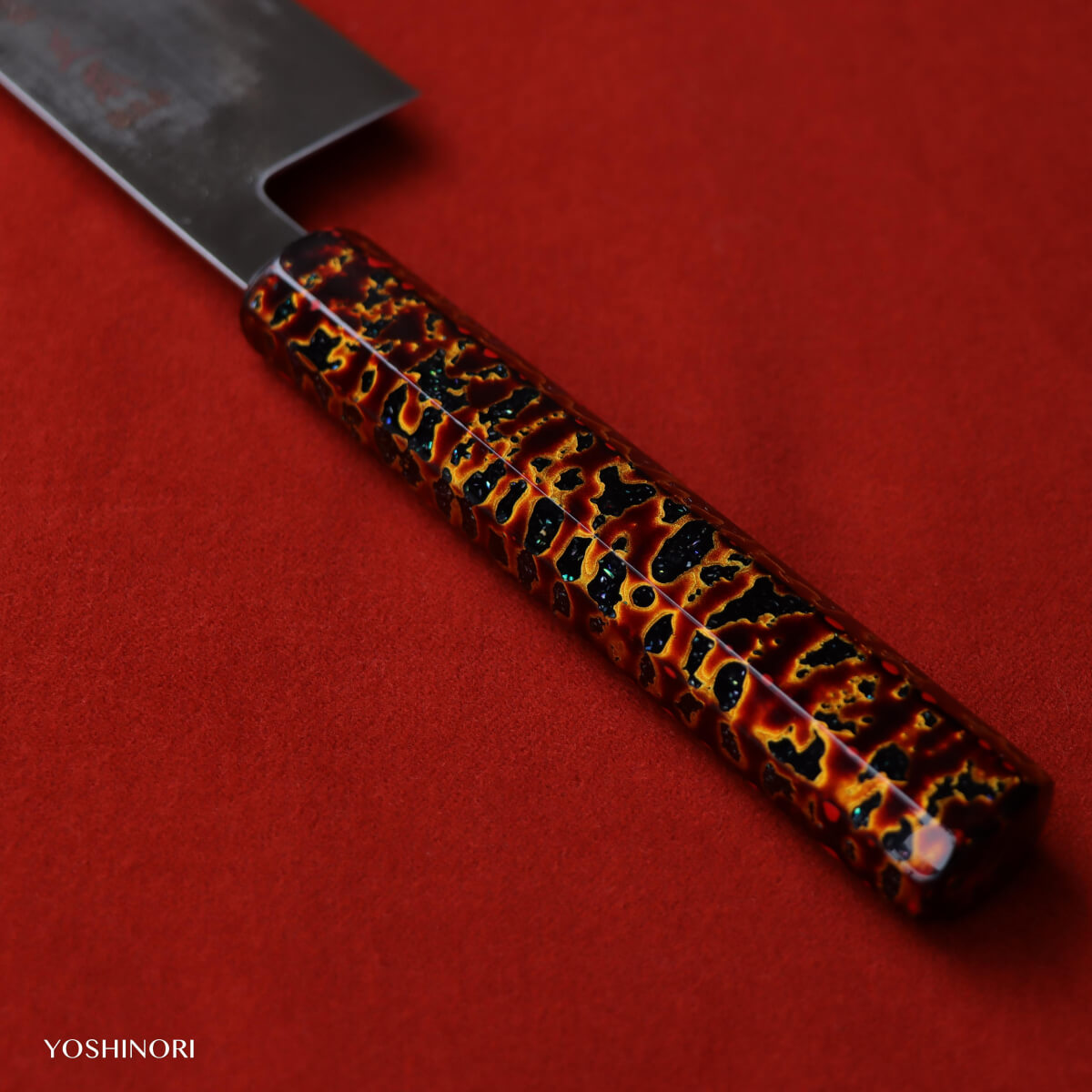 正本 不鏽鉬釩鋼 切付形 菜切款和牛刀 付金漆溜塗鞘