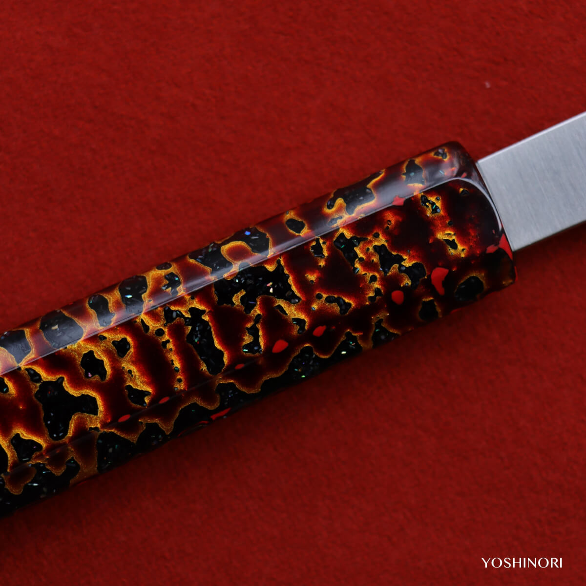 正本 不鏽鉬釩鋼 切付形 菜切款和牛刀 付金漆溜塗鞘