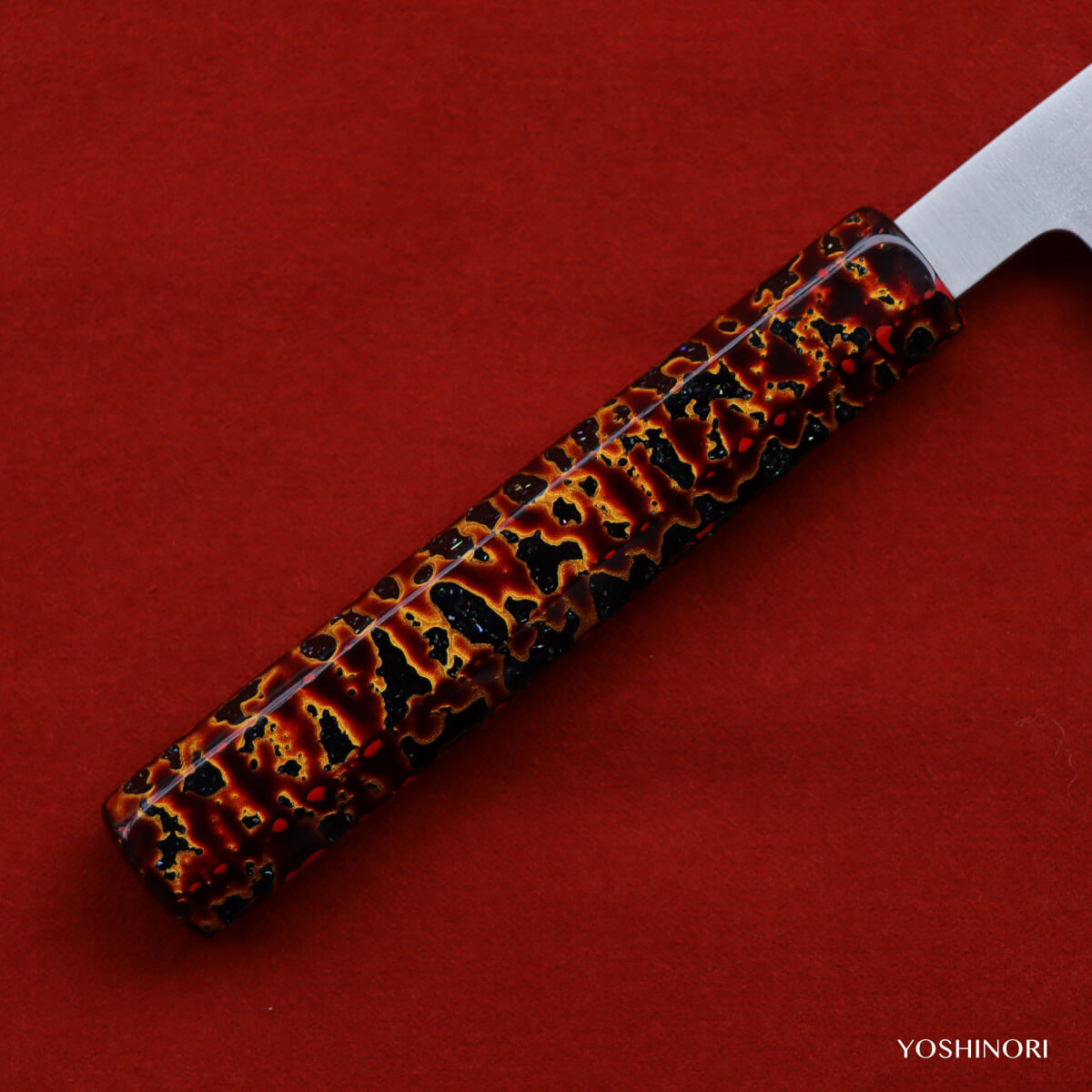 正本 不鏽鉬釩鋼 切付形 菜切款和牛刀 付金漆溜塗鞘