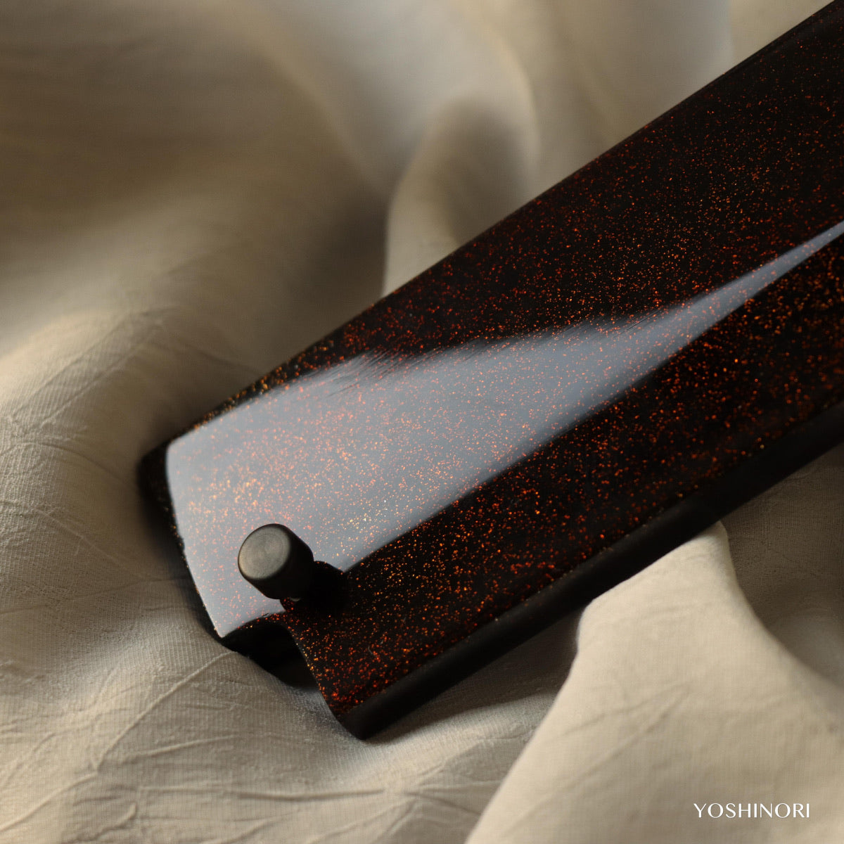 源昭忠 DX青二鋼 水本燒鏡面 「蛙子丁子刃紋」柳刃 付本漆金梨地塗鞘