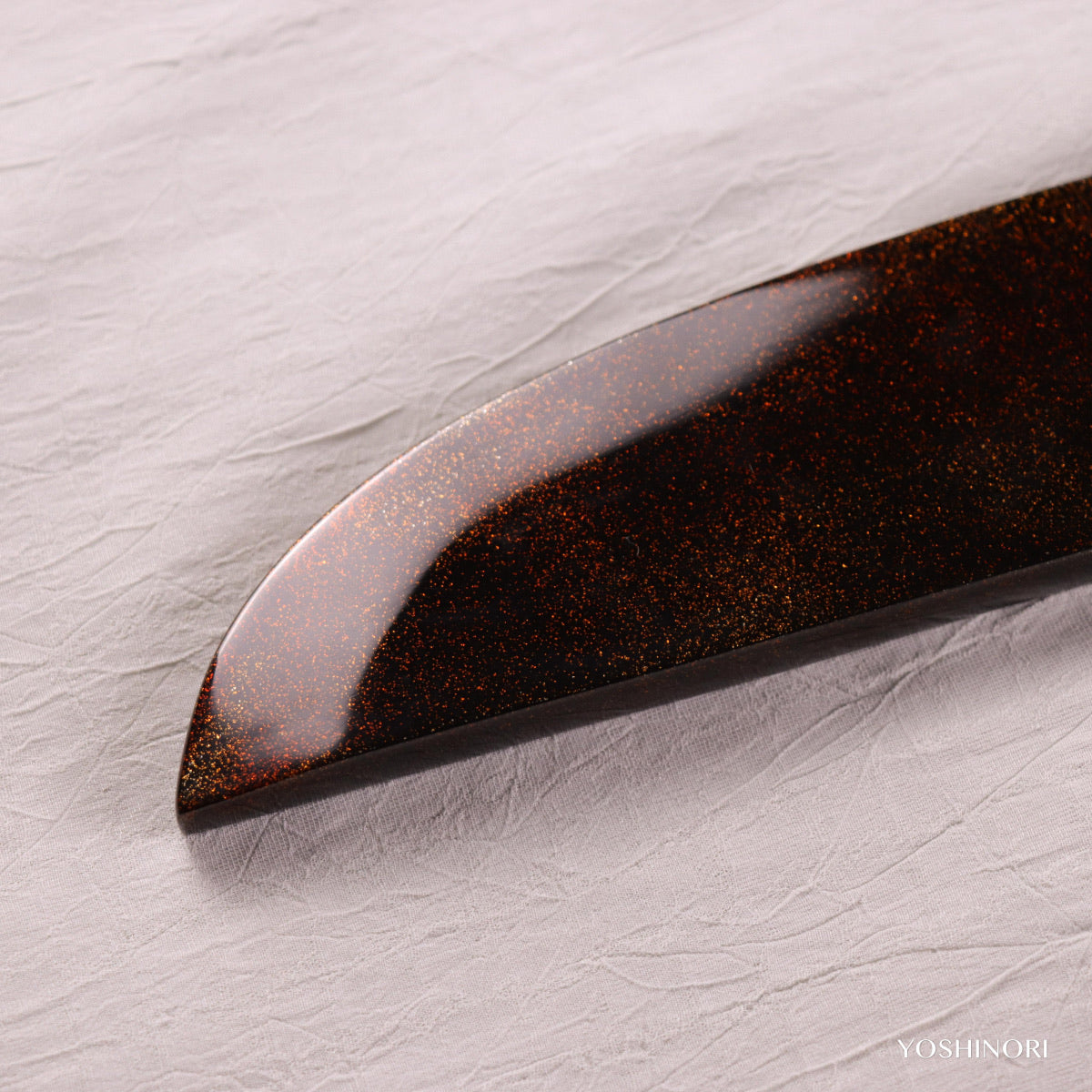 源昭忠 DX青二鋼 水本燒鏡面 「蛙子丁子刃紋」柳刃 付本漆金梨地塗鞘