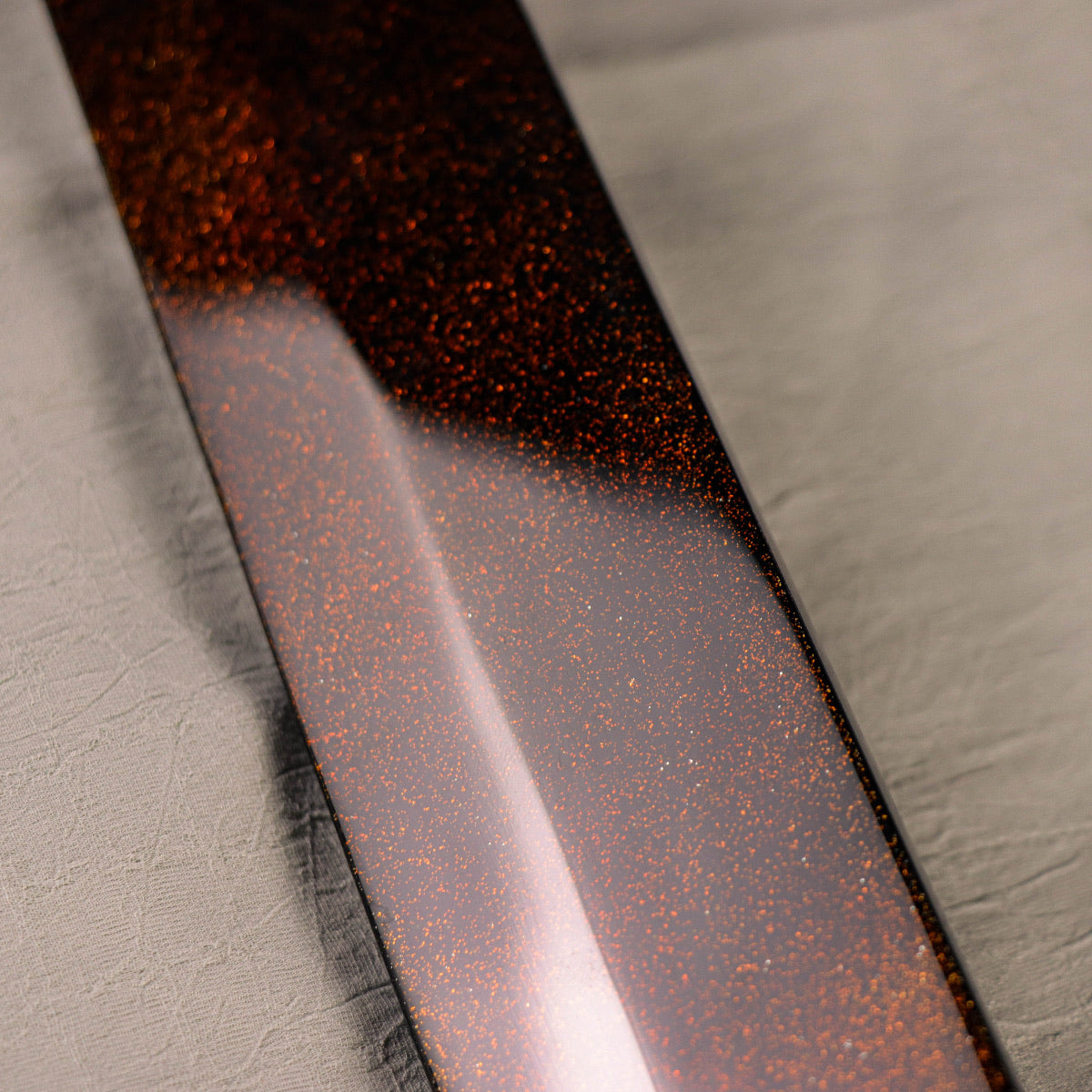 源昭忠 DX青二鋼 水本燒鏡面 「蛙子丁子刃紋」柳刃 付本漆金梨地塗鞘